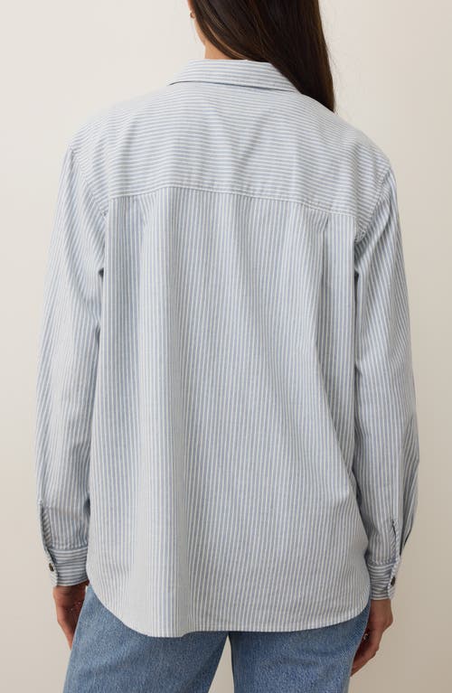 Marine Layer Jane California Relaxed Stripe Button-up Shirt In Gold