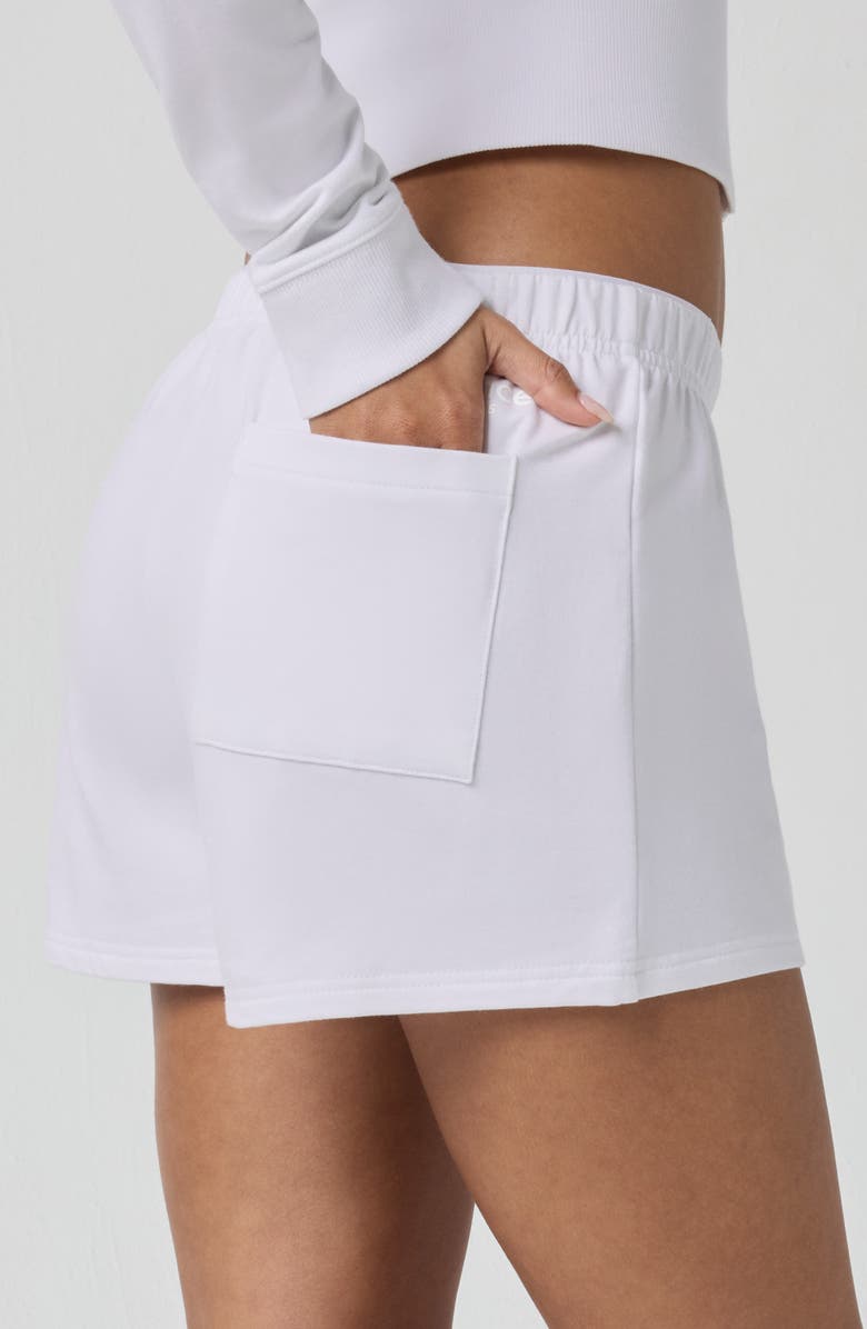 Florence by Mills Relaxed French Terry Shorts, Alternate, color, Bright White