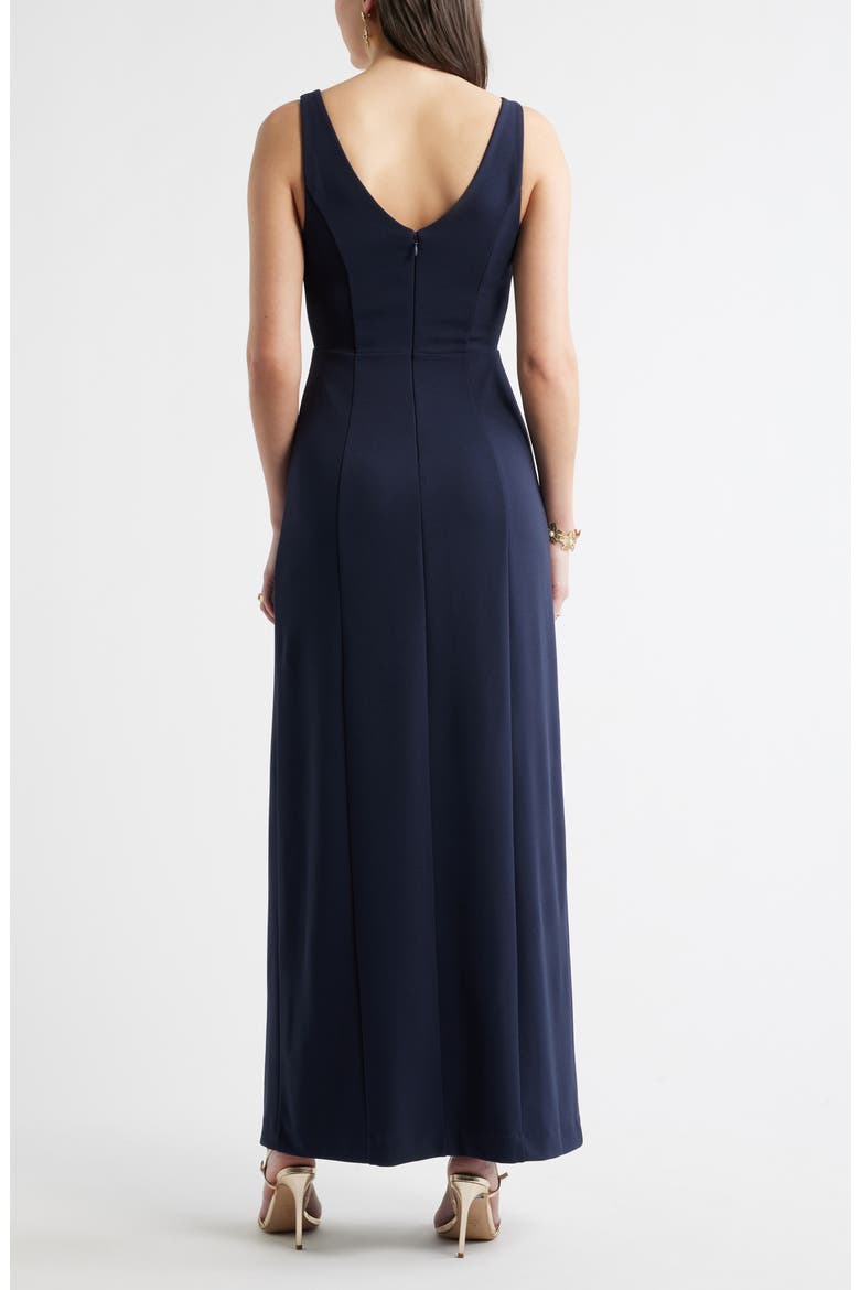 Seamed Cotton Blend Sheath Gown, Alternate, color, NAVY NIGHT