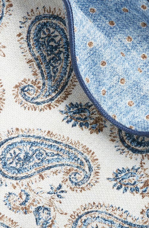 Shop Edward Armah Paisley & Dot Reversible Silk Pocket Circle In Beige