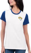 G-III 4HER BY CARL BANKS Women's G-III 4Her by Carl Banks White/Royal Los Angeles Rams Fashion Illustration T-Shirt