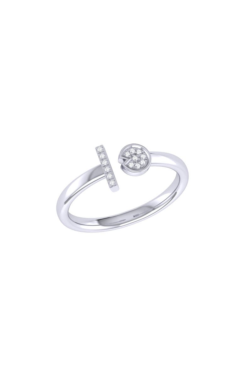 LuvMyJewelry Pac Man Lane Sterling Silver Diamond Open Ring, Main, color,