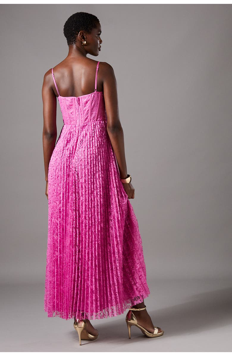 Coast Lace Pleated Maxi Dress, Alternate, color, Pink