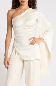 HOUSE OF CB Nicolette Satin One Sleeve Top