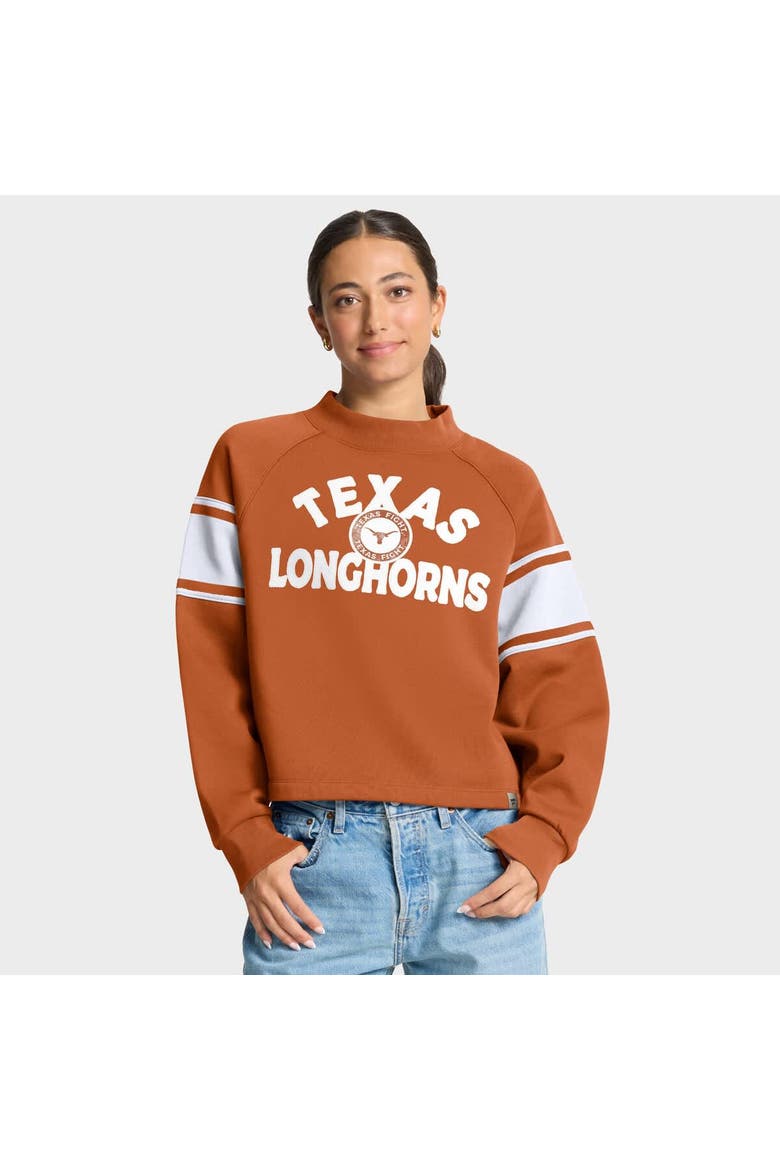 Women's Fanatics Texas Orange Texas Longhorns Oversized Hometown Premium Punt Coverage Raglan Pullover Sweatshirt, Main, color, Burnt Orange