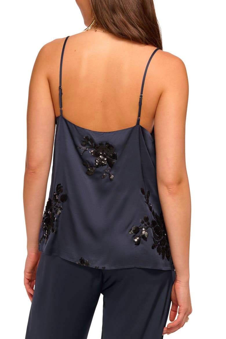 Sandra Embellished Satin Camisole, Alternate, color, NAVY