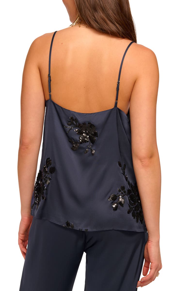 Ramy Brook Sandra Embellished Satin Camisole, Alternate, color, Navy