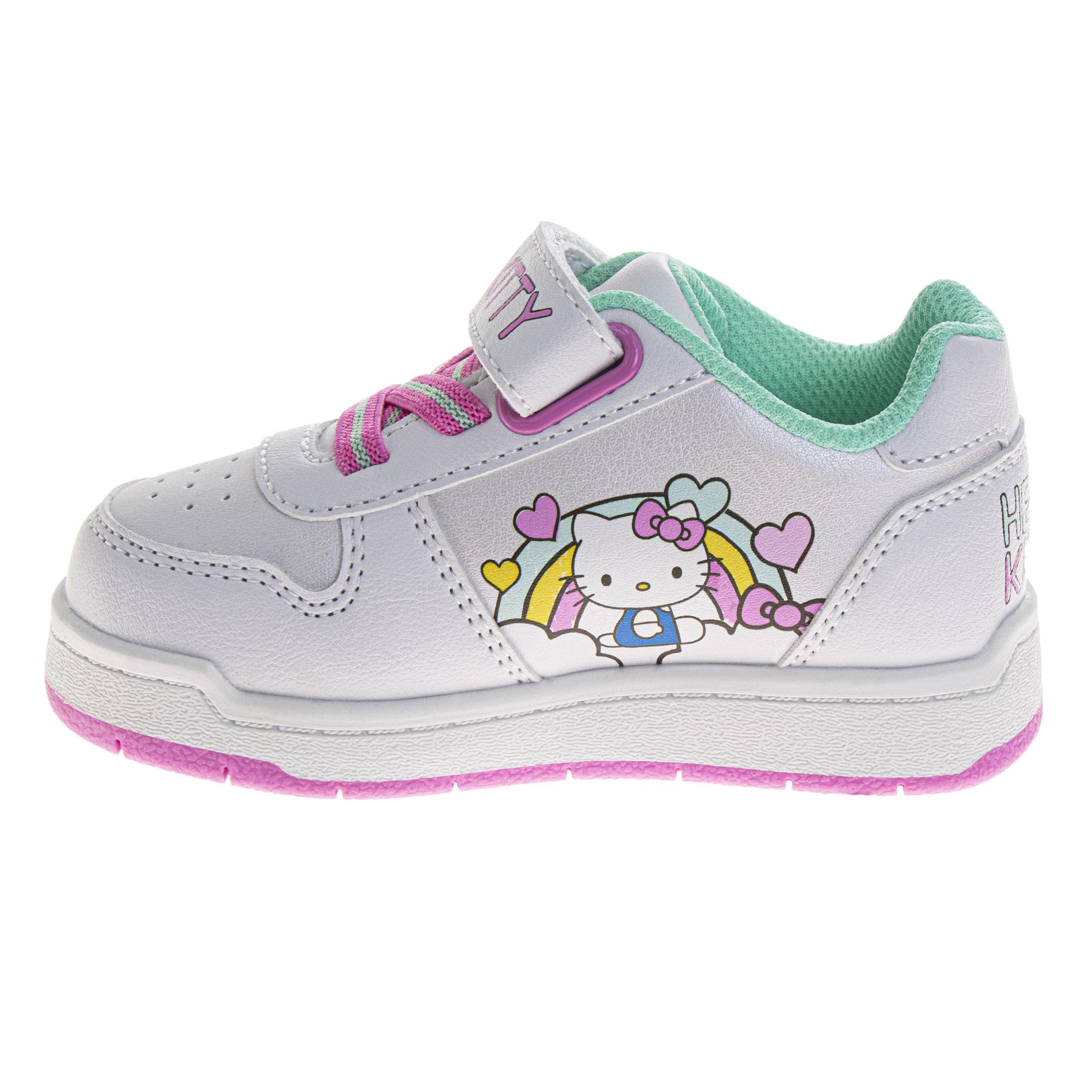 Sanrio Hello Kitty Sneakers for Girls  Velcro Easy SlipOn Casual Comfort, Alternate, color, White