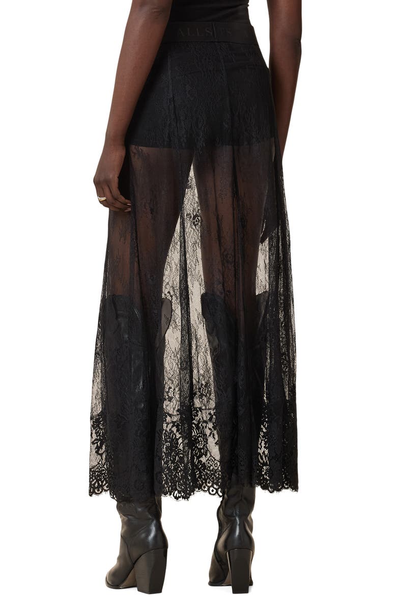 AllSaints Arran Sheer Lace Maxi Skirt, Alternate, color, 