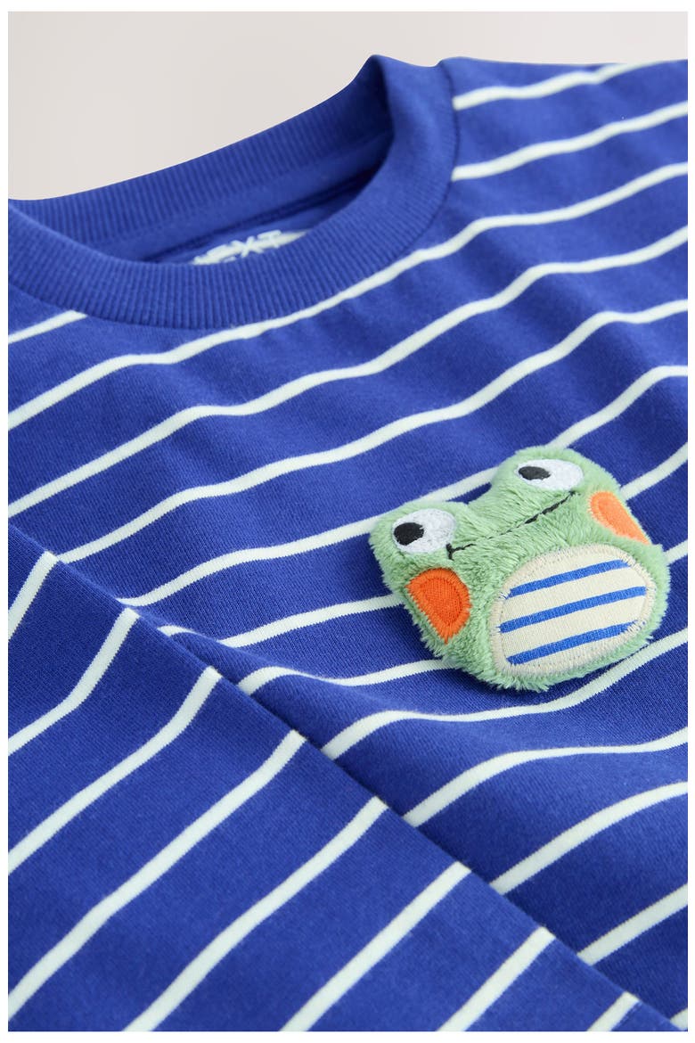 Kids' Stripe Frog Cotton T-Shirt, Alternate, color, BLUE