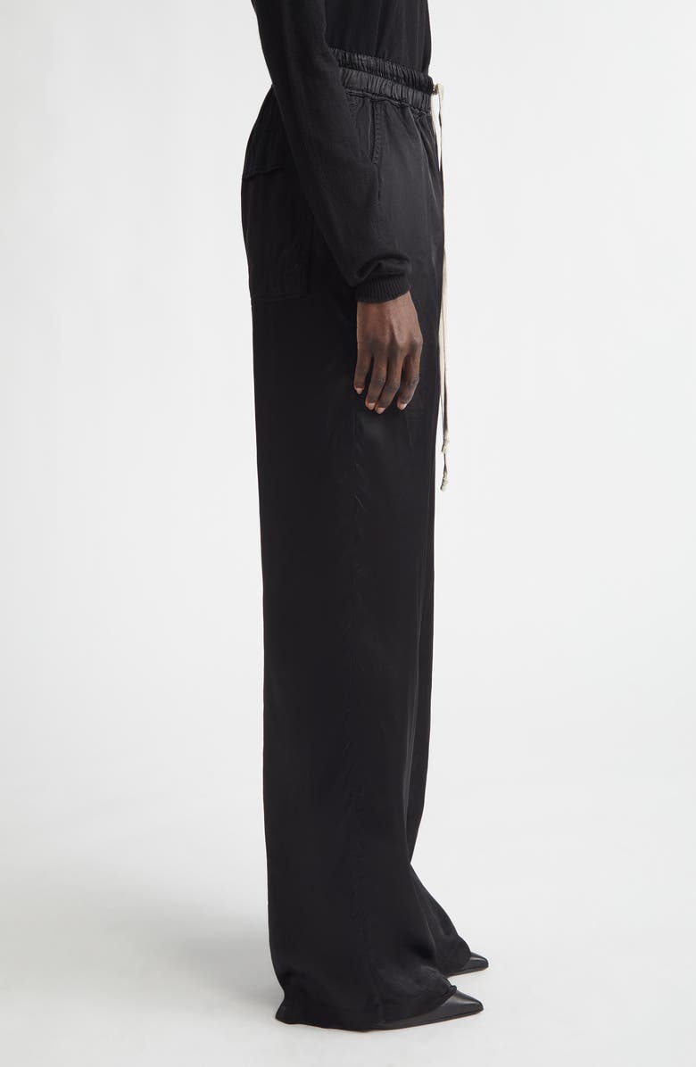 Rick Owens Dietrich Satin Drawstring Pants, Alternate, color, Black