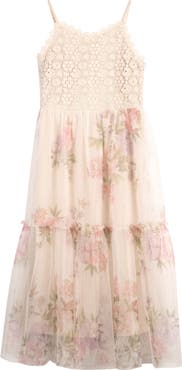 Zunie Kids' Lace Bodice Tiered Dress