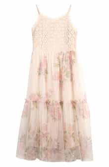 Zunie Kids' Lace Bodice Tiered Dress