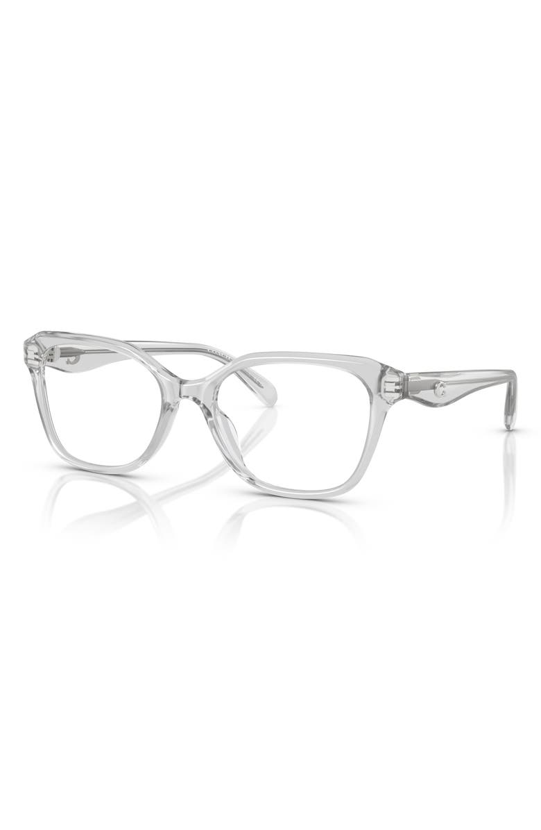 COACH 54mm Pillow Optical Glasses, Alternate, color, Transparent Dove / Demo Lens