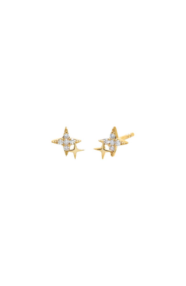 BY ADINA EDEN Diamond Set Double Starburst Stud Earring 14K, Main, color, 14K Gold