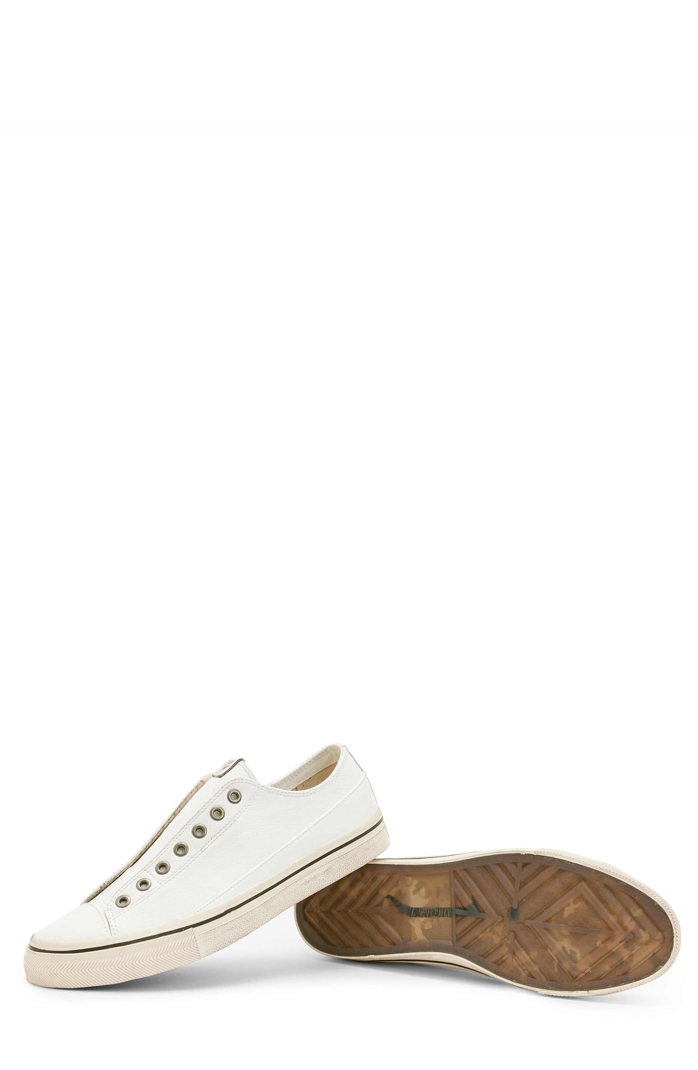 John Varvatos Laceless Low Top Sneaker, Alternate, color, White