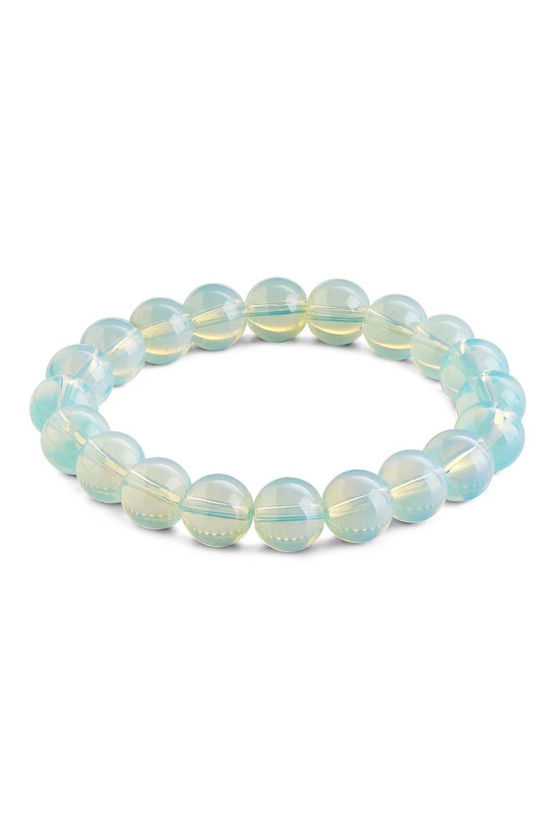Glass Opal Beaded Stretch Bracelet, Main, color, GLASS OPAL