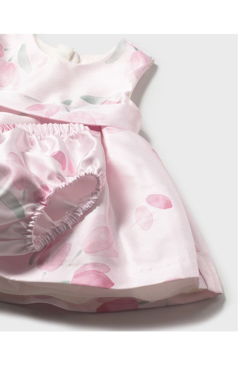 Mayoral Satin Floral Dress with Nappy Cover, Alternate, color, Pink