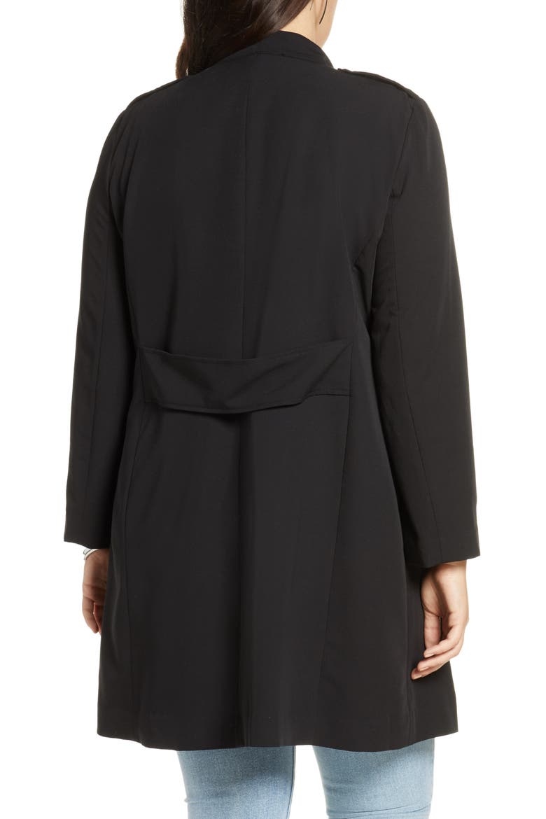 Drape Front Lightweight Jacket, Alternate, color, BLACK