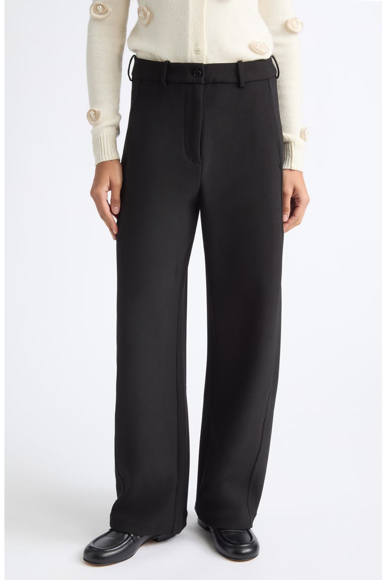 Sharp Pleat Wide Leg Pants, Main, color, BLACK