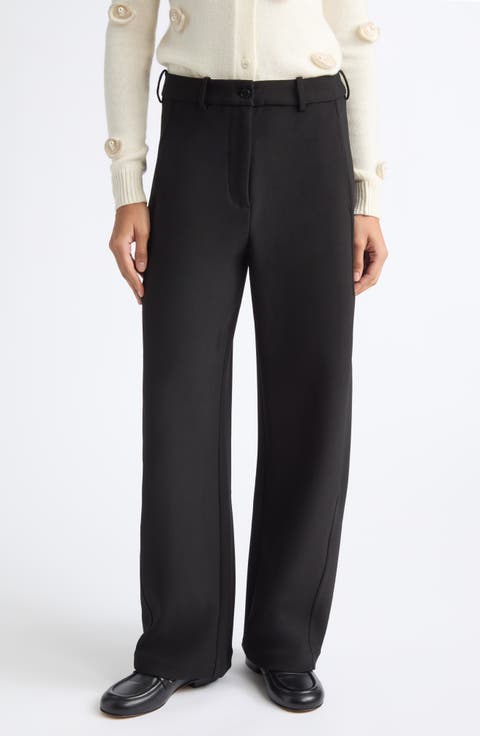 Sharp Pleat Wide Leg Pants