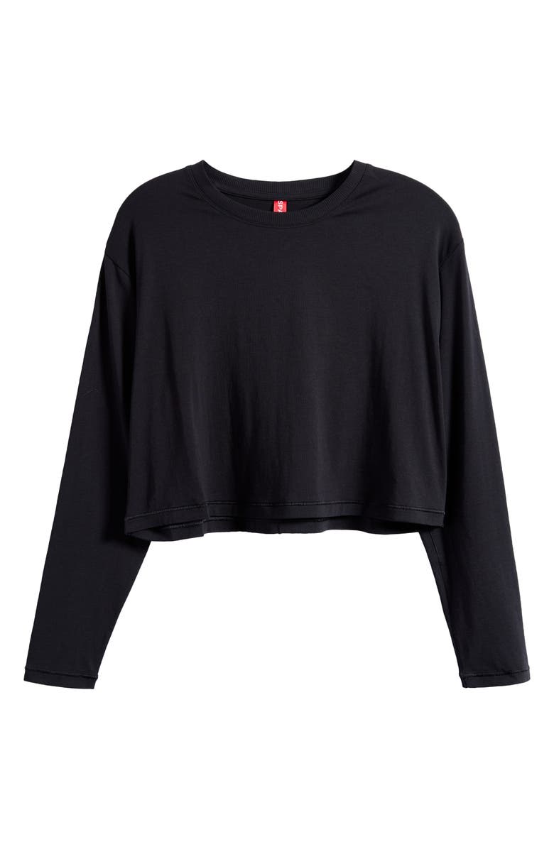 SPANX<sup>®</sup> Supernatural Long Sleeve Crop T-Shirt, Alternate, color, Very Black
