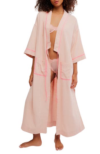Free People Close To Home Cotton Flannel Robe