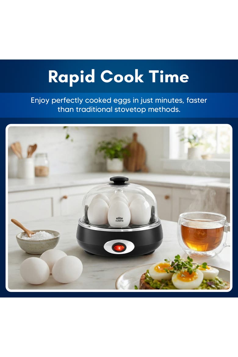 EGC555 Automatic Easy Egg Cooker, 7 Eggs, Alternate, color, Black