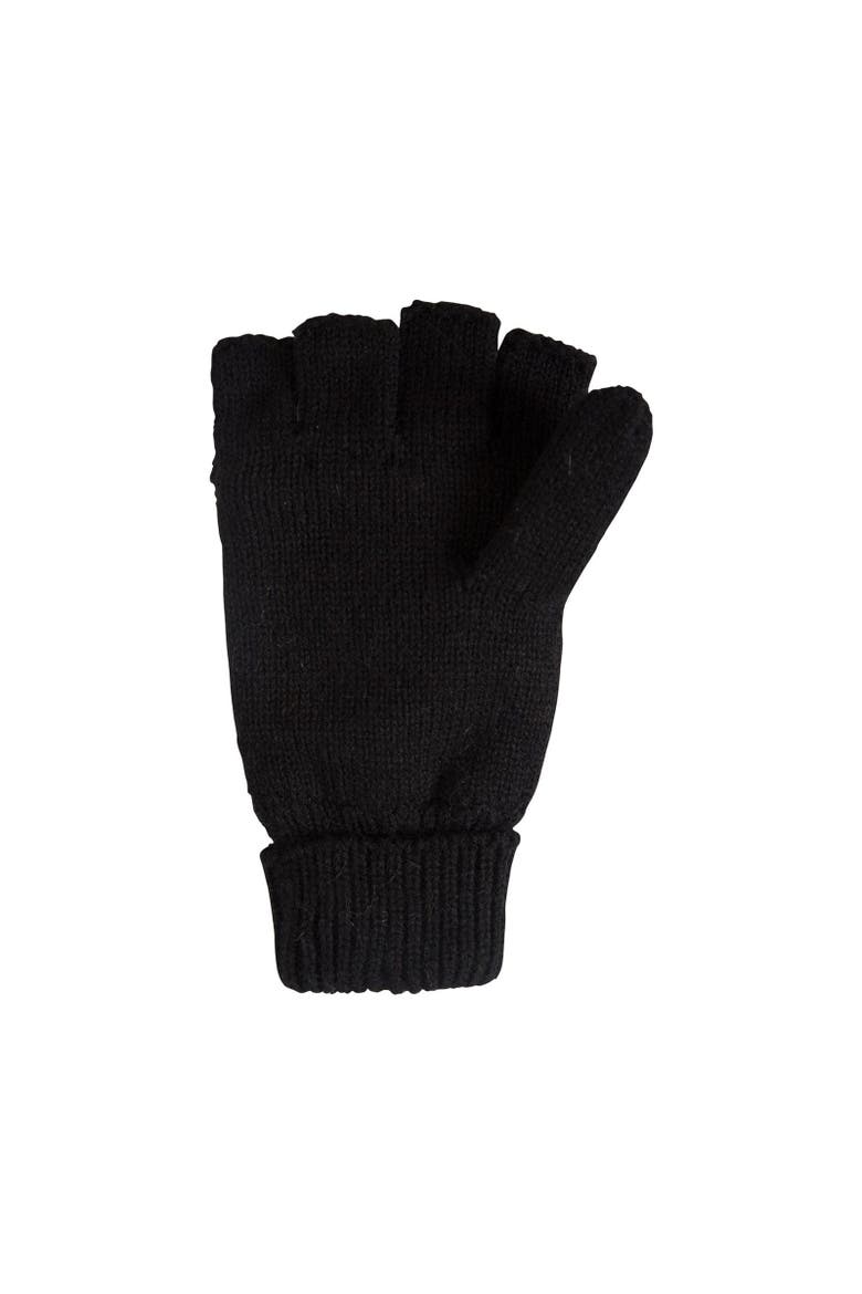Fingerless Knitted Mittens, Alternate, color, Black