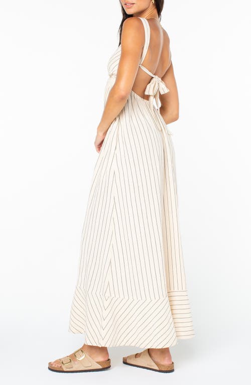 Roxy Wilder Coast Stripe Maxi Sundress In White