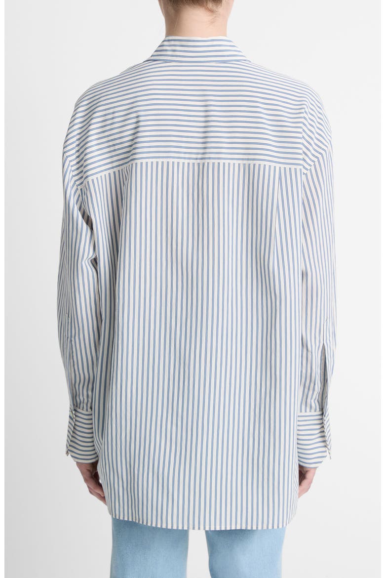 Furrow Stripe Button-Up Shirt, Alternate, color, BLUE/OFF WHITE