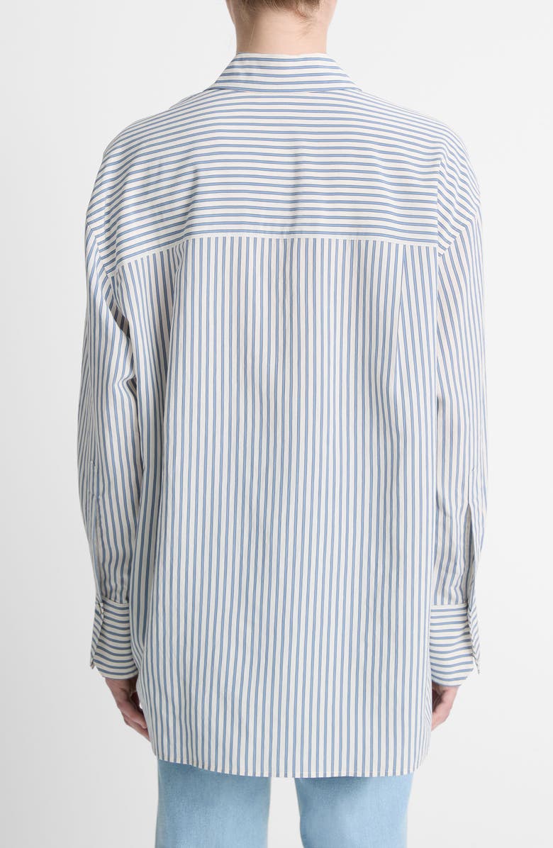 Vince Furrow Stripe Button-Up Shirt, Alternate, color, Blue/Off White