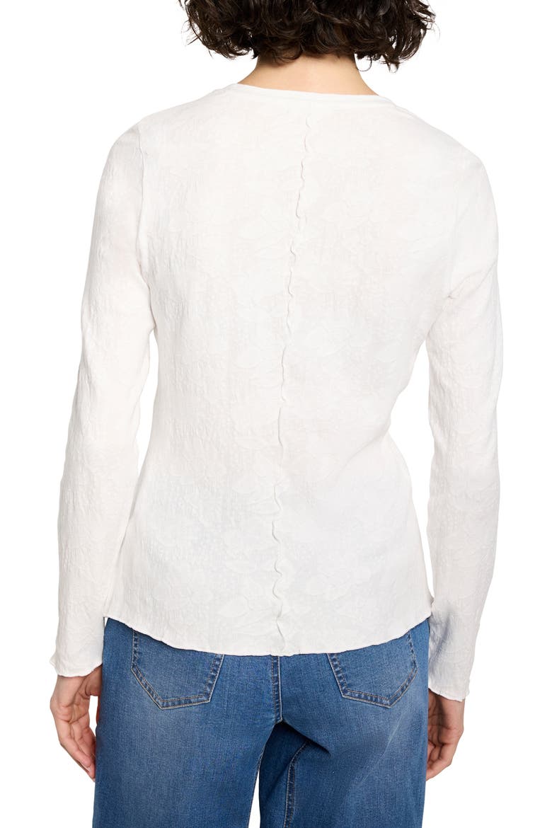 Lace Cotton V-Neck T-Shirt, Alternate, color, PAPER WHITE
