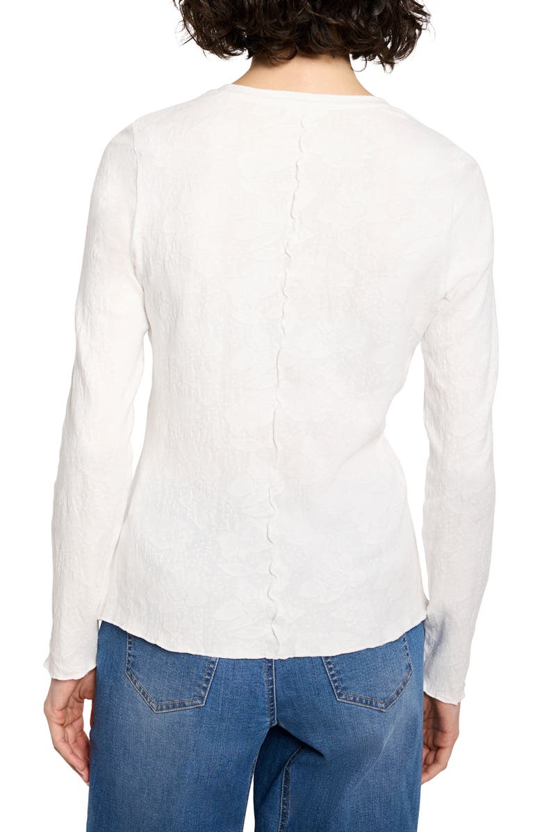 NZT by NIC+ZOE Lace Cotton V-Neck T-Shirt, Alternate, color, Paper White