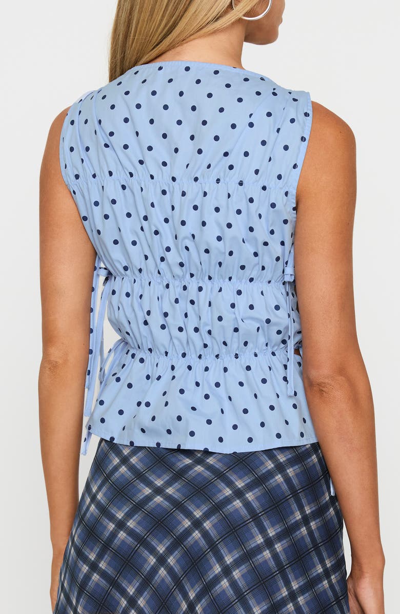 Princess Polly Endless Summers Tie Side Sleeveless Top, Alternate, color, Blue Polka Dot