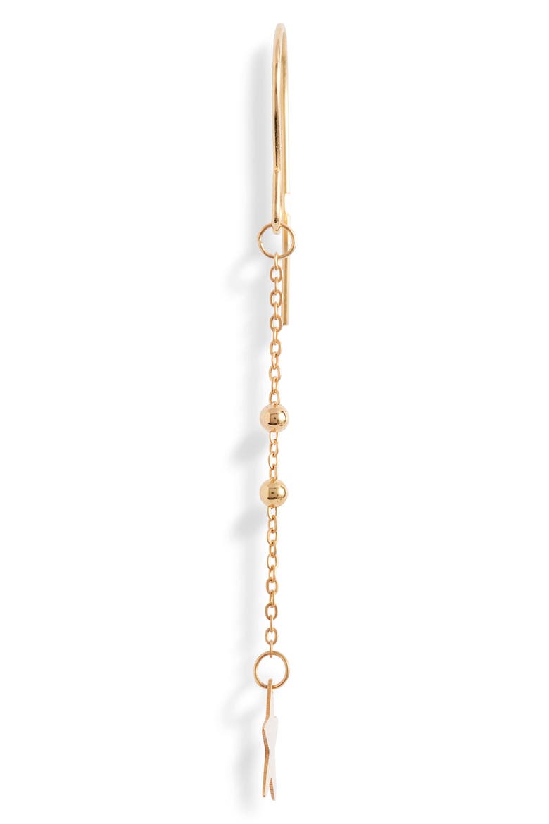 14K Gold Star Drop Earrings, Alternate, color, 14KYG