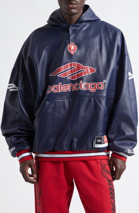 3B Leather Polo Hoodie