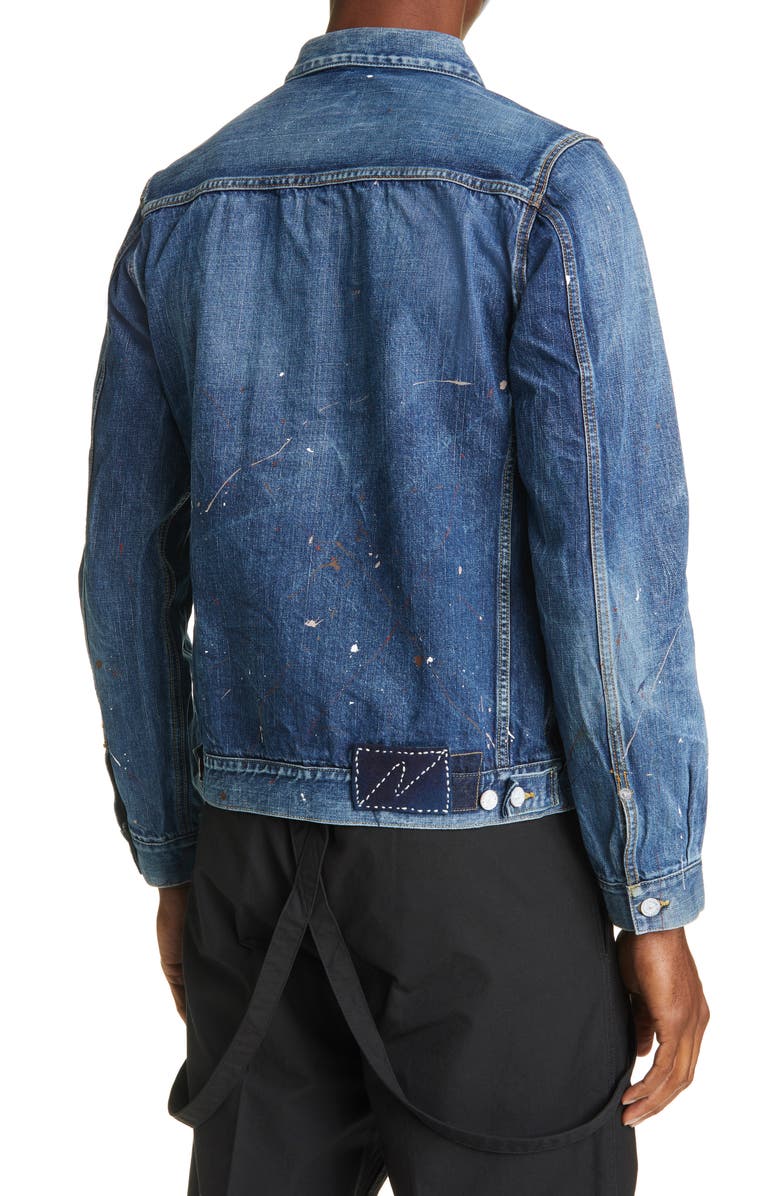 VISVIM SS 101 Dry Damaged 999 Denim Jacket, Alternate, color,
