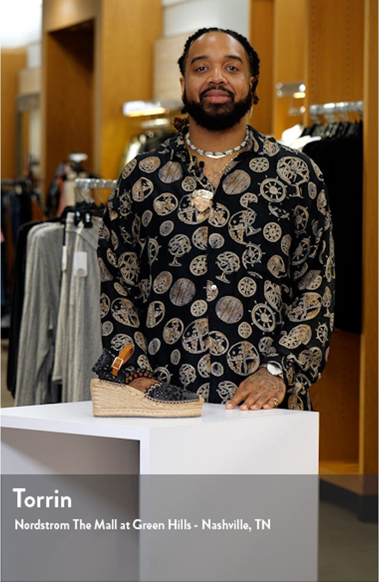 Oletta Embroidered Espadrille Platform Sandal, sales video thumbnail