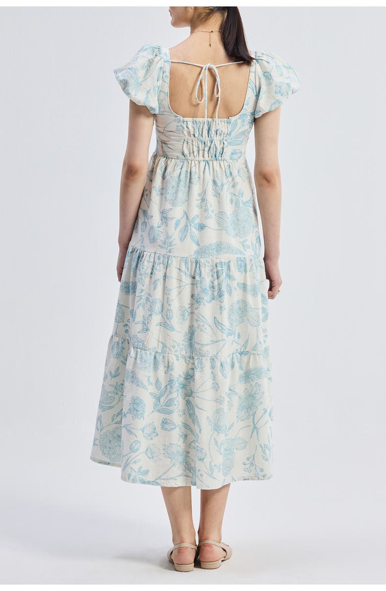 Reistor Puff Sleeve Tiered Maxi Dress in Blue Florals, Alternate, color, Floral Melody