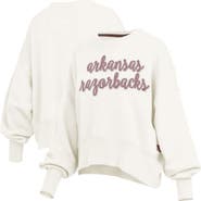 PRESSBOX Women's Pressbox Cream Arkansas Razorbacks Chelsea Oversized Pullover Sweatshirt