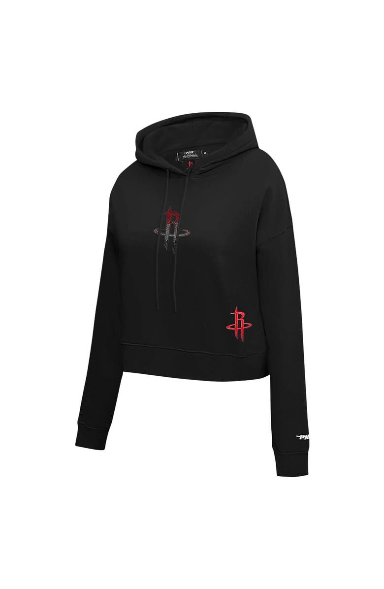 PRO STANDARD Women's Pro Standard Black Houston Rockets Jewels Cropped Pullover Hoodie, Alternate, color, Black