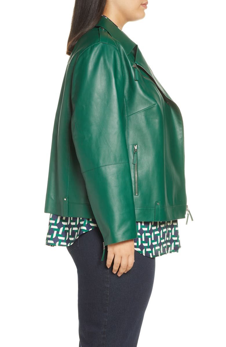 Lafayette 148 New York Bernice Leather Moto Jacket, Alternate, color,