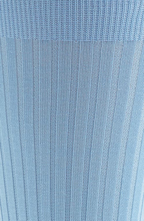 Pantherella Cotton Blend Mid Calf Dress Socks In Sea Blue