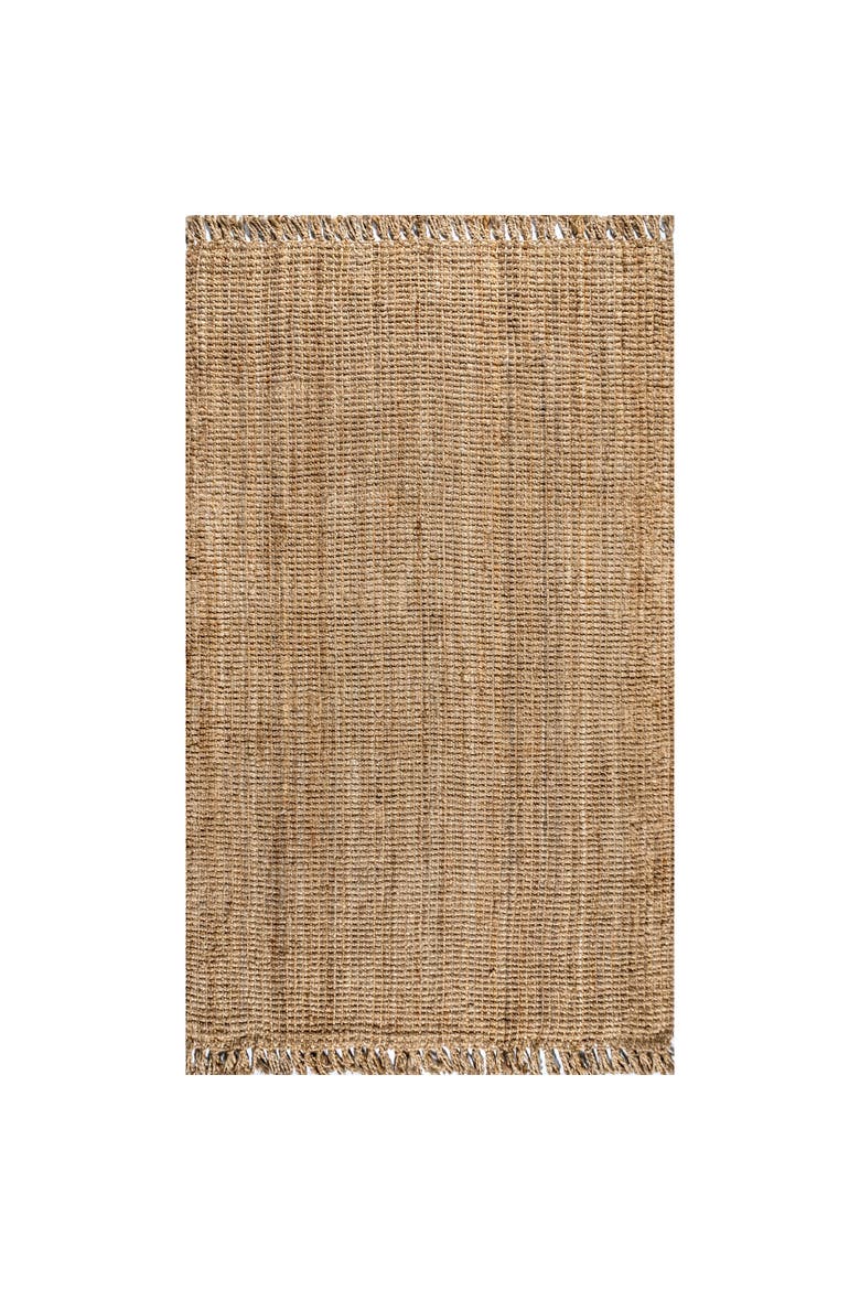 Pata Hand Woven Chunky Jute with Fringe Area Rug, Main, color, Natural