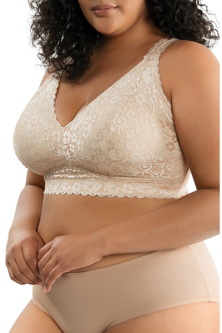 Adriana Wire-Free Full Bust Supportive Bralette, Alternate, color, BARE