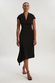 Karen Millen Asymmetric Front Tailored Midi Dress