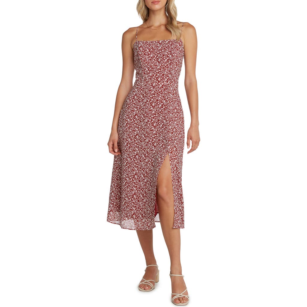 Matty M . Wendy Floral Midi Dress In Purple