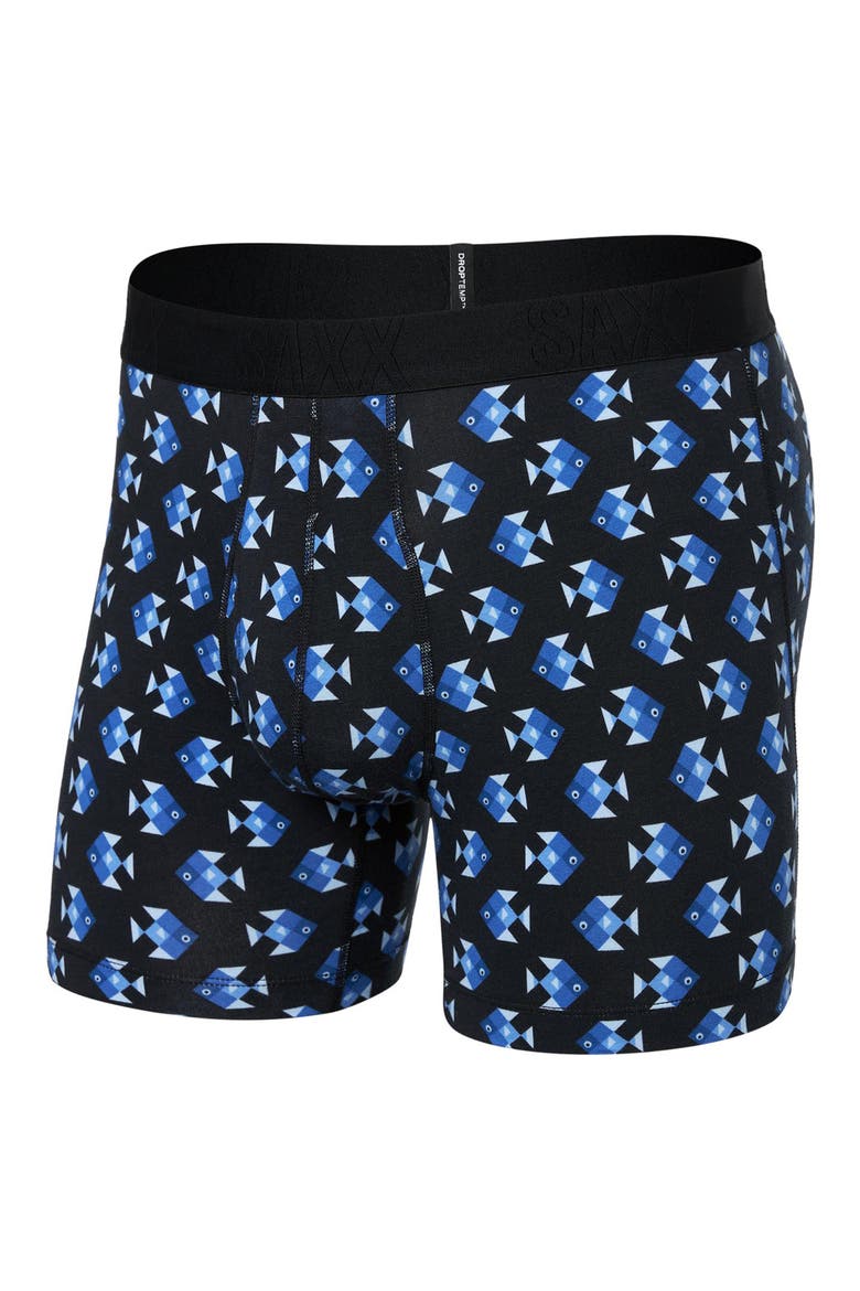 DropTemp® Cooling Cotton Boxer Briefs, Alternate, color, AQUATIC CHECK-BLACK