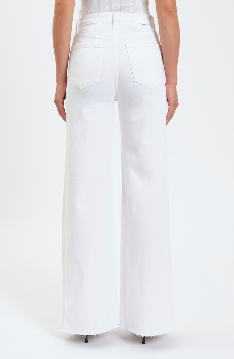 DAZE Far Out High Waist Raw Hem Wide Leg Jeans, Alternate, color, Lamb